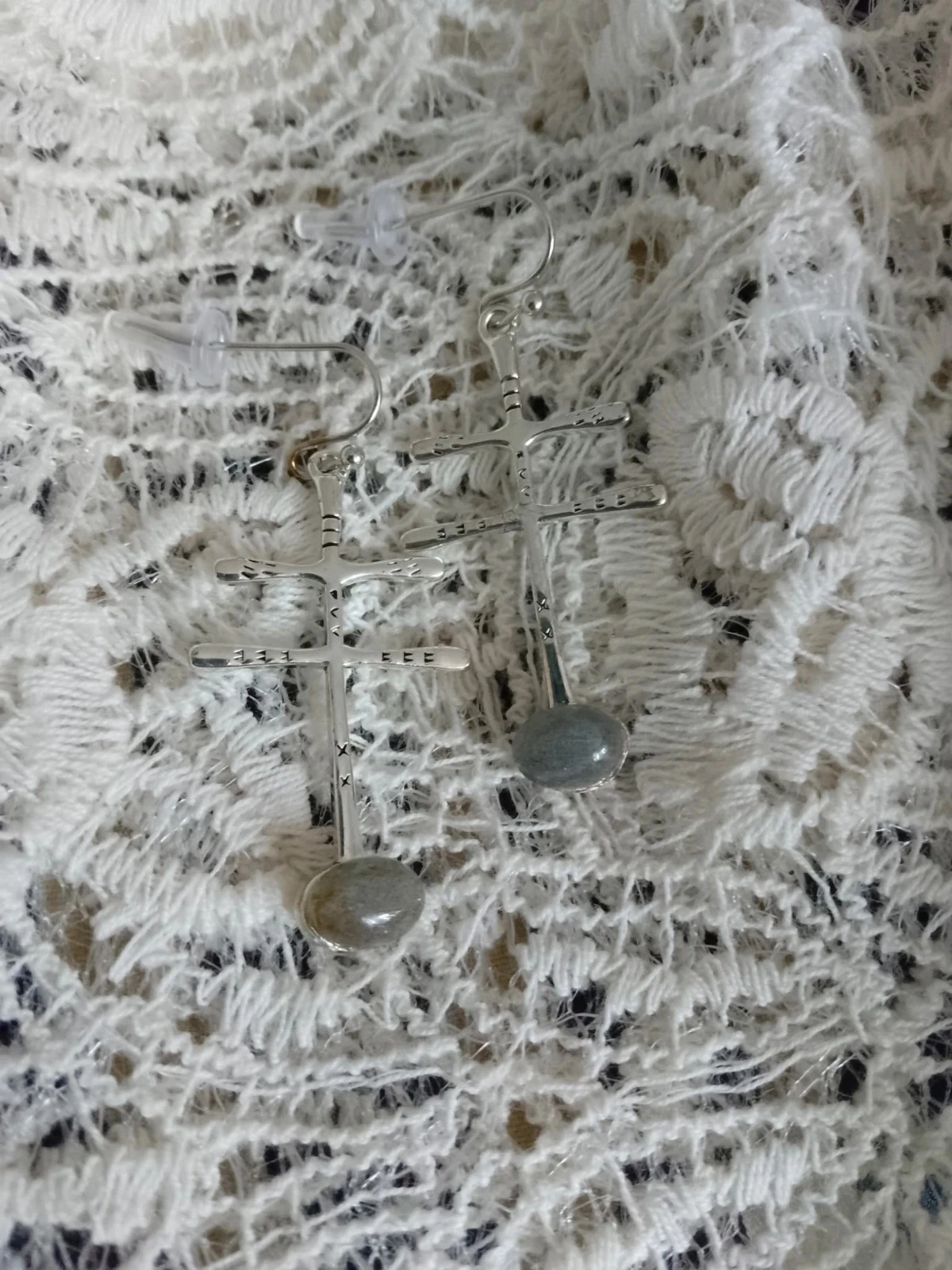 Zilveren bohemien oorbellen met labradoriet stenen – photo 2
